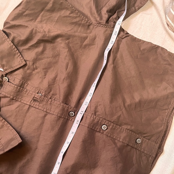 NWT Everlane Cropped Boxy Chestnut Brown PJ Top Loungewear Blouse XS - Picture 9 of 12